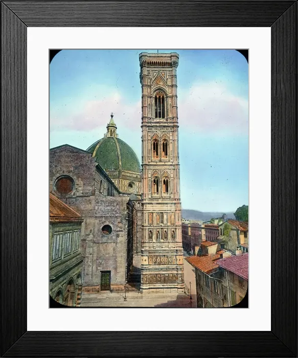 Framed Print : Florenz. Schlank, quadratisch in fünf durch Gesimse abgeteilten Geschossen Framed Print : Florenz. Schlank, quadratisch in fünf durch Gesimse abgeteilten Geschossen