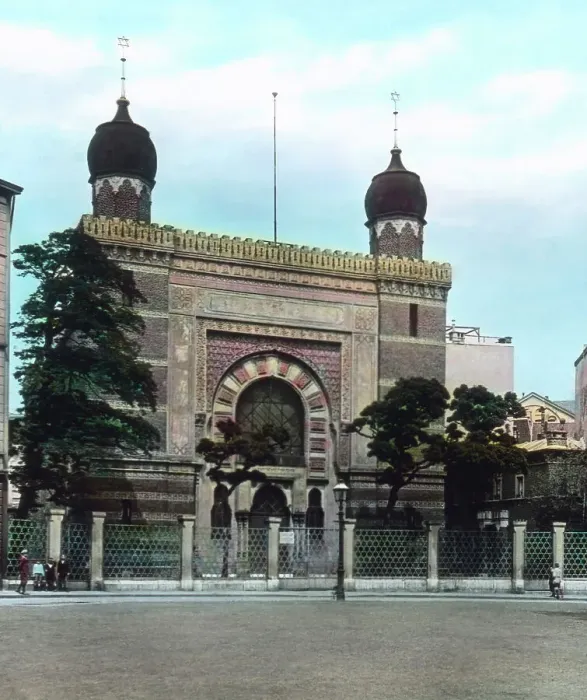 Gerahmter Druck : Aachen. Die Synagoge am Promenadenplatz in Achen, 1920er Jahre