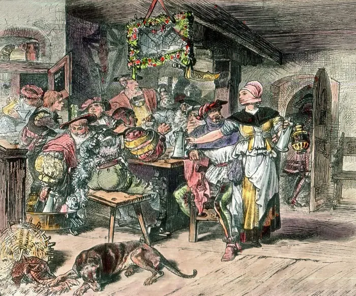 Framed Print : Alkohol. Zechender Landsknecht. Feasting lansquenet. Framed Print : Alkohol. Zechender Landsknecht. Feasting lansquenet.
