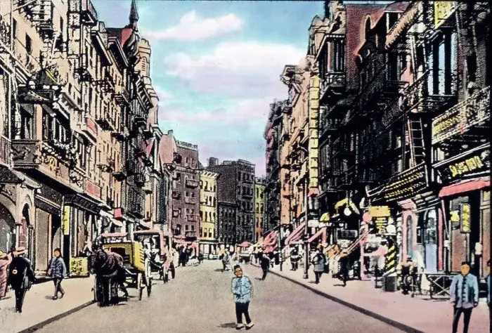 Framed Print : Amerika. Illustration des chinesischen Viertels von New York.