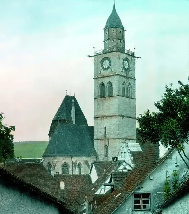 Stampa con cornice : Bodensee. Torre campanaria del duomo di Überlingen Stampa con cornice : Bodensee. Torre campanaria del duomo di Überlingen