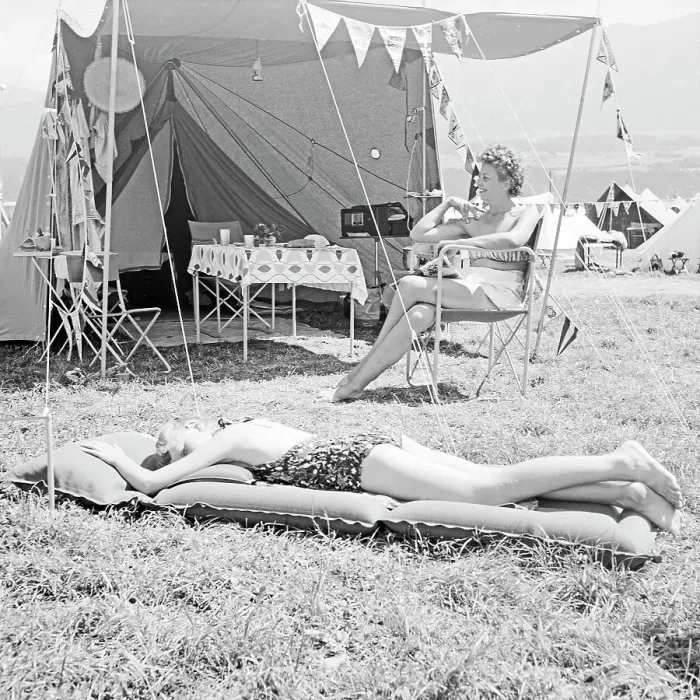 Framed Print : Camping. Auf dem Campingplatz, Deutschland 1958. At the camping site, Germany 1958 Framed Print : Camping. Auf dem Campingplatz, Deutschland 1958. At the camping site, Germany 1958