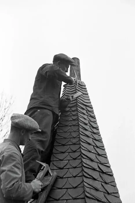 Gerahmter Druck : Dachdeckerschule