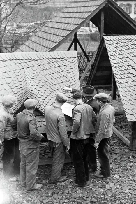 Stampa con cornice : Dachdeckerschule