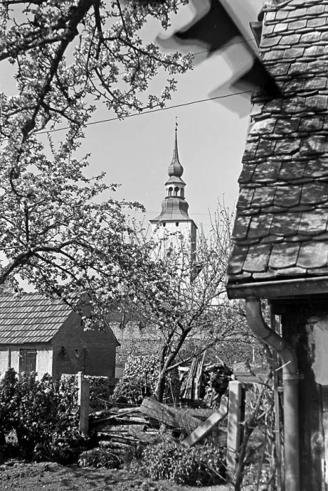 Framed Print : Horka. Evangelische Wehrkirche in der Gemeinde Horka, Deutschland 1949