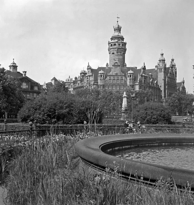Impresión enmarcada : Leipzig. El nuevo ayuntamiento en Leipzig, Alemania décadas de 1930 Impresión enmarcada : Leipzig. El nuevo ayuntamiento en Leipzig, Alemania décadas de 1930