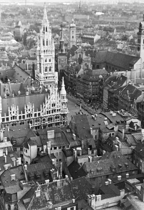 Stampa con cornice : München. Vista su Monaco, Germania anni '30