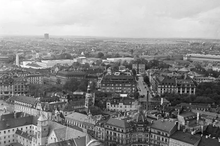 Stampa con cornice : Panorama di Monaco di Baviera, Germania 1930