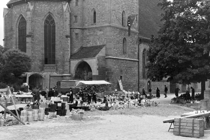Impression encadrée : Nürnberg. Marché à Nuremberg, Allemagne années 1930 Impression encadrée : Nürnberg. Marché à Nuremberg, Allemagne années 1930