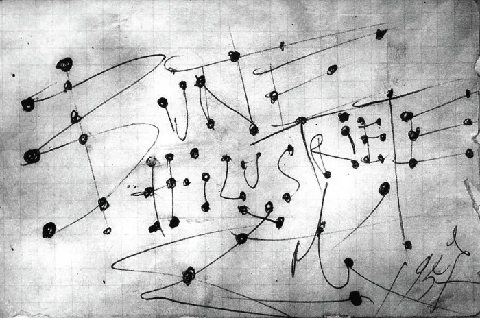 Gerahmter Druck : Spanien - Spanien, 1957 - Ein Zeichen als Autogramm von Salvador Dali für Gerahmter Druck : Spanien - Spanien, 1957 - Ein Zeichen als Autogramm von Salvador Dali für