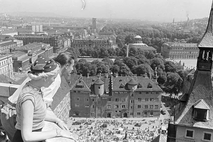 Framed Print : Stuttgart. Blick über die Stuttgarter Innenstadt vom alten Rathaus