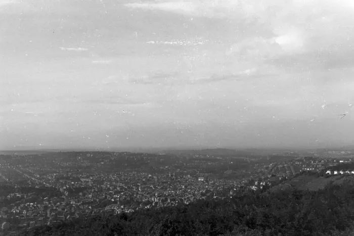 Gerahmter Druck : Stuttgart. Ein Blick auf die Stadt in den dreißigern Jahren nach dem Ersten Gerahmter Druck : Stuttgart. Ein Blick auf die Stadt in den dreißigern Jahren nach dem Ersten