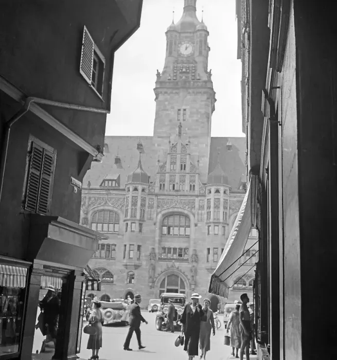 Impresión enmarcada : Stuttgart. Vida cotidiana en Stuttgart, Alemania década de los años treinta