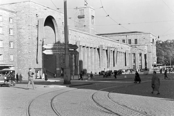 Impresión enmarcada : Stuttgart. Estación principal de Stuttgart, Alemania décadas de 1930 Impresión enmarcada : Stuttgart. Estación principal de Stuttgart, Alemania décadas de 1930