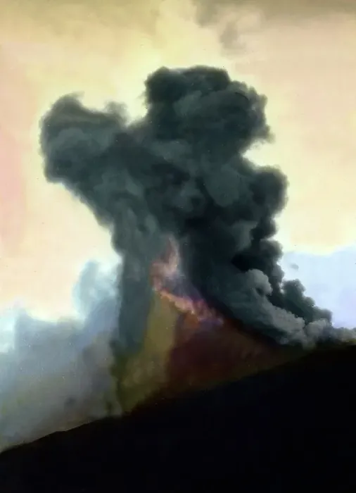 Impresión enmarcada : Erucción del volcán Etna en 1910