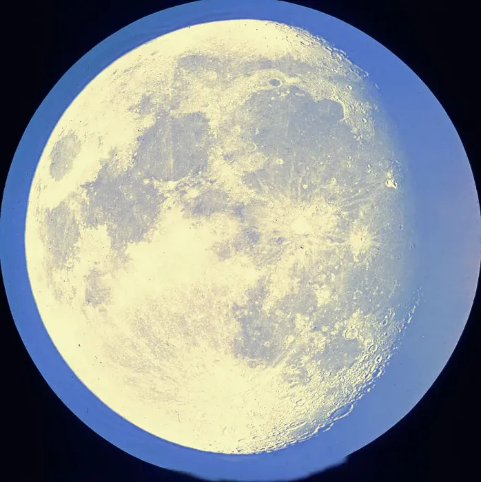 Stampa con cornice : La Luna con attività vulcanica, 1910-1920.