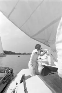 Segelboot Prints: Chiemsee, Segelschule