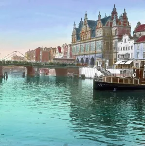 Danzig - Durch das grüne Tor zur Grünen Torbrücke.