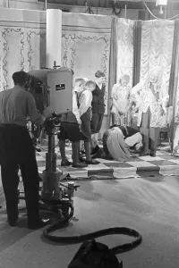 Grabación de televisión para la radiodifusión alemana, Alemania 1930.