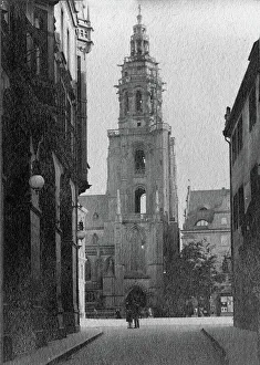 Prints of Ferienfahrt durch fränkische Städte in den 1920er Jahren, hier: Kirche St. Kilian in Heilbronn. Holiday trip through Franconian towns in the 1920s, here: Church St. Kilian in Heilbronn Jakob Volk Prints: Fränkische Städte