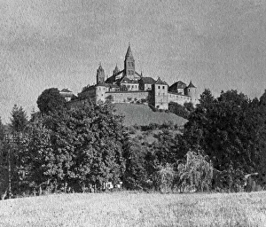 Prints of Ferienfahrt durch fränkische Städte in den 1920er Jahren, hier: Blick auf das Kloster Comburg. Holiday trip through Franconian towns in the 1920s, here: View of the monastery Comburg Jakob Volk Prints: Fränkische Städte