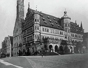 Prints of Ferienfahrt durch fränkische Städte in den 1920er Jahren, hier: Rathaus in Rothenburg ob der Tauber. Holiday trip through Franconian towns in the 1920s, here: Town hall in Rothenburg ob der Tauber Jakob Volk Prints: Fränkische Städte