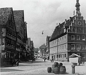 Prints of Ferienfahrt durch fränkische Städte in den 1920er Jahren, hier: Markt und Ratstrinkstube in Dinkelsbühl Jakob Volk Prints: Fränkische Städte