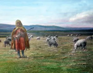 Herd Stampe: Hirte und Herde