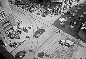 Passanten Prints: Luftaufnahme auf Leipziger Innenstadt