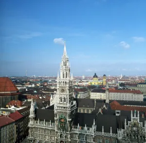 Prints of München, 1985. Altstadt. Blick zum Neuen Rathaus. Munich, 1985. Historic center. View to New Town Hall Walter Rudolph Prints: München