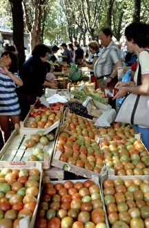 Handel Prints: Obst- und Gemüsestand