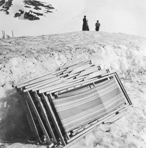 Liegestuhl Stampe: Skigebiet Bayern