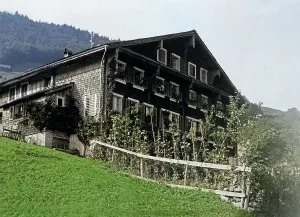 Bergbauernhaus in Seelisberg, Kanton Uri, Schweiz (1930er Jahre)