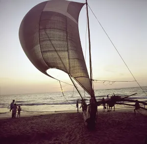 Sri Lanka, Westküste, Auslegerboot, Abendstimmung